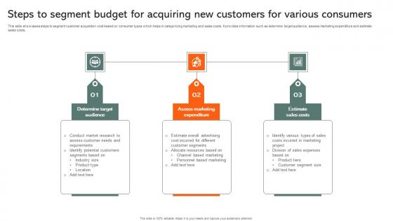 Steps To Segment Budget For Acquiring New Customers For Various Consumers Brochure Pdf