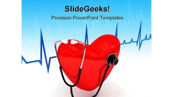 Stethoscope Medical PowerPoint Template 0910
