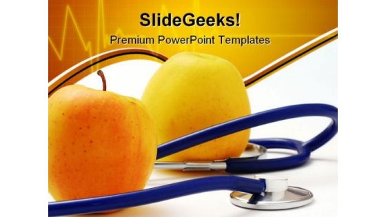 Stethoscope With Apples Medical PowerPoint Themes And PowerPoint Slides 0311