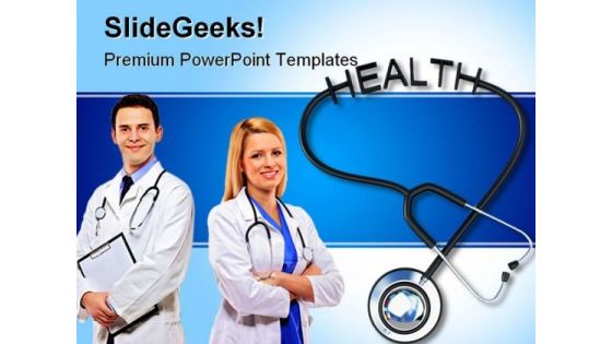 Stethoscope With Health Medical PowerPoint Themes And PowerPoint Slides 0311