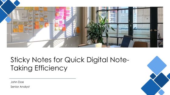 Sticky Notes For Quick Digital Note Taking Efficiency PPT Structure AT