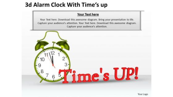 Stock Photo 3d Alarm Clock With Time Up Text PowerPoint Slide