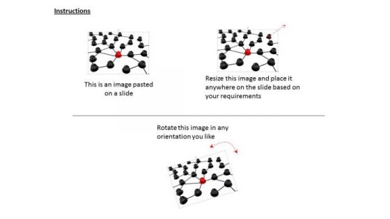 Stock Photo 3d Balls In Network For Red Ball For Leadership PowerPoint Slide