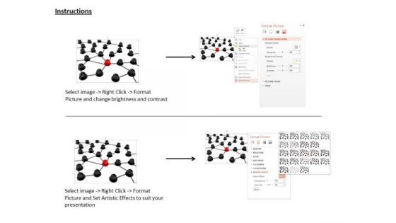 Stock Photo 3d Balls In Network For Red Ball For Leadership PowerPoint Slide
