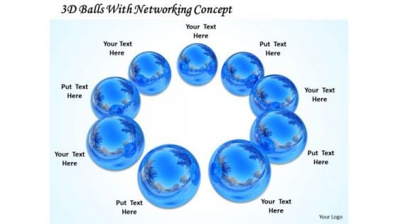 Stock Photo 3d Balls With Networking Concept PowerPoint Template