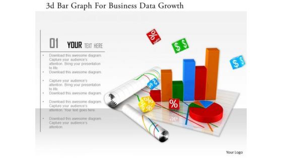 Stock Photo 3d Bar Graph For Business Data Growth Image Graphics For PowerPoint Slide