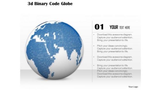 Stock Photo 3d Binary Globe Design PowerPoint Slide