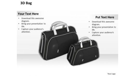 Stock Photo 3d Black Bags For Travel PowerPoint Slide