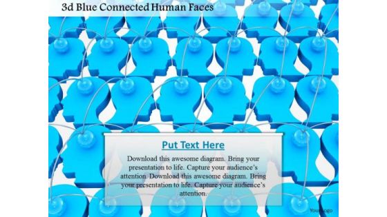 Stock Photo 3d Blue Connected Human Faces PowerPoint Slide Stock Photo 3d Blue Connected Human Faces PowerPoint Slide