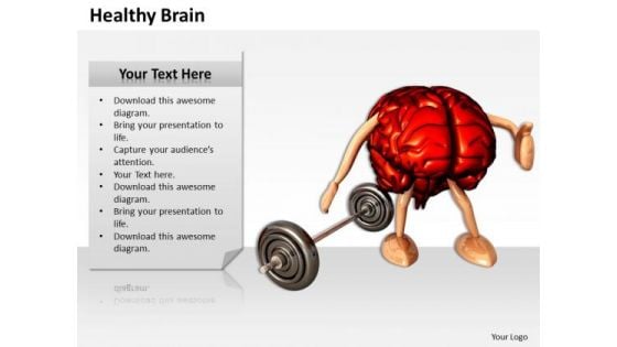 Stock Photo 3d Brain With Legs And Arms And Weight PowerPoint Slide