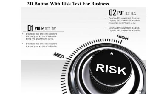 Stock Photo 3d Button With Risk Text For Business PowerPoint Slide