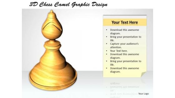 Stock Photo 3d Chess Camel Graphic Design PowerPoint Template