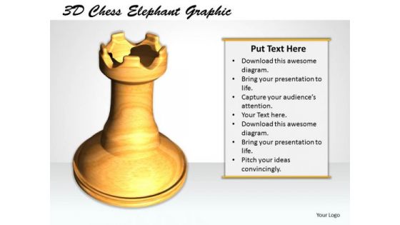 Stock Photo 3d Chess Elephant Graphic PowerPoint Template