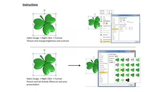 Stock Photo 3d Clover Leaf For Good Luck PowerPoint Slide