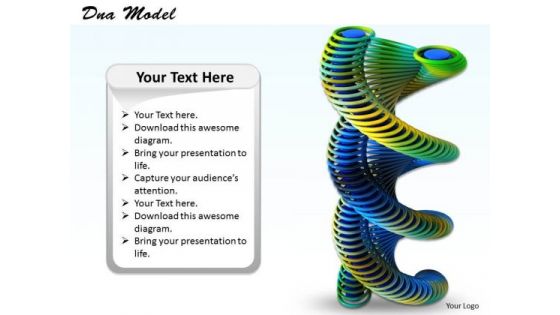 Stock Photo 3d Colored Dna Structure For Medical Science PowerPoint Slide