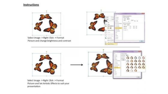 Stock Photo 3d Colorful Butterflies Nature PowerPoint Slide