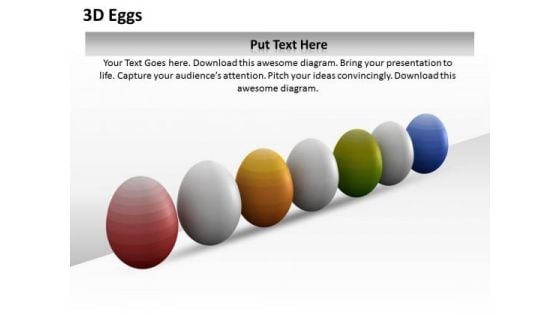 Stock Photo 3d Colorful Easter Eggs PowerPoint Slide