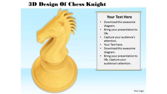 Stock Photo 3d Design Of Chess Knight PowerPoint Template