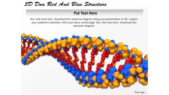 Stock Photo 3d Dna Red And Blue Structure PowerPoint Template