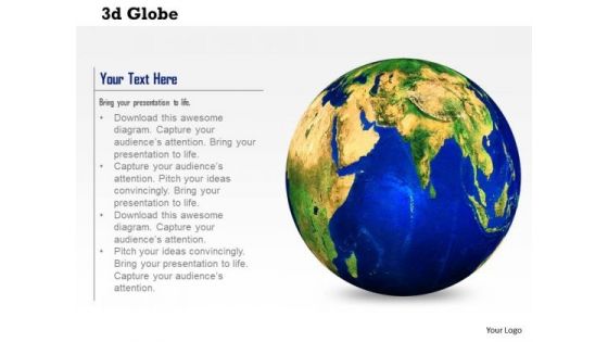 Stock Photo 3d Globe For Global Business Concept PowerPoint Slide