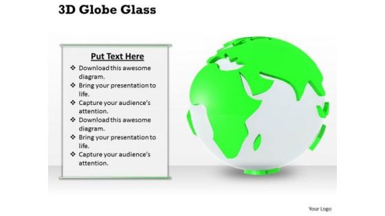 Stock Photo 3d Globe Glass Green Environment PowerPoint Slide