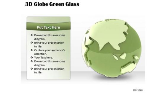 Stock Photo 3d Globe Green Glass PowerPoint Slide