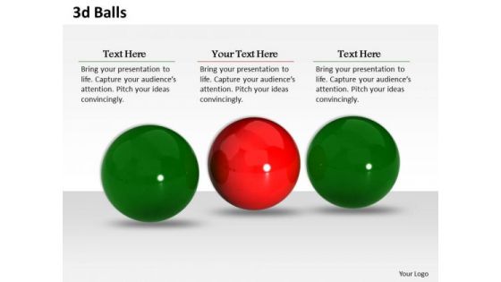 Stock Photo 3d Green And Red Balls PowerPoint Slide