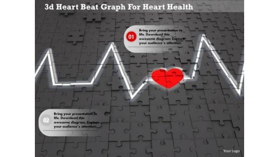 Stock Photo 3d Heart Beat Graph For Heart Health Image Graphics For PowerPoint Slide