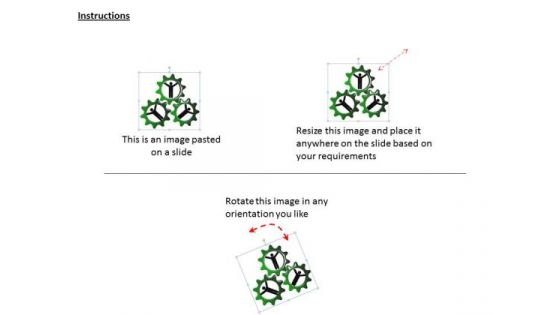 Stock Photo 3d Human Icons In Gears PowerPoint Slide