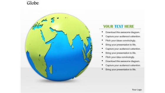 Stock Photo 3d Illustration Of Globe Earth PowerPoint Slide