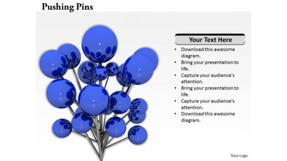 Stock Photo 3d Illustration Of Pushing Pins PowerPoint Slide