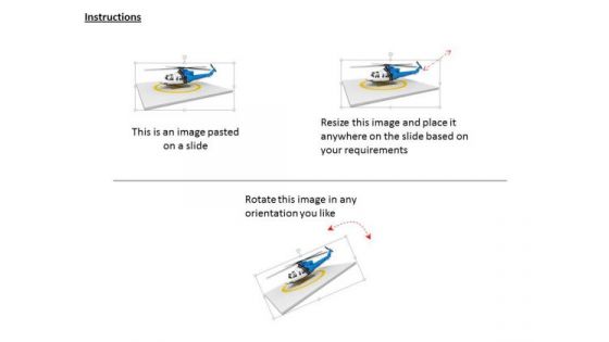 Stock Photo 3d Image Of Helicopter With Helipad PowerPoint Slide