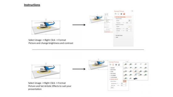 Stock Photo 3d Image Of Helicopter With Helipad PowerPoint Slide