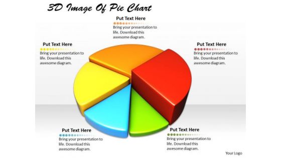 Stock Photo 3d Image Of Pie Chart Ppt Template