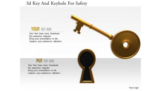 Stock Photo 3d Key And Keyhole For Safety Image Graphics For PowerPoint Slide
