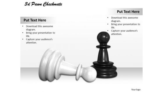 Stock Photo 3d Pawn Checkmate In Chess PowerPoint Slide