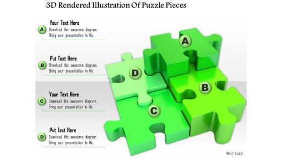 Stock Photo 3d Rendered Illustration Of Puzzle Pieces PowerPoint Slide