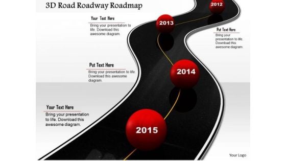 Stock Photo 3d Road Roadway Roadmap PowerPoint Slide