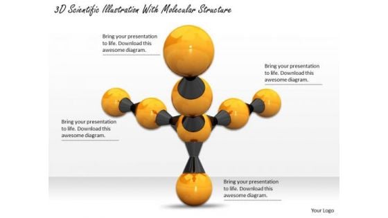 Stock Photo 3d Scientific Illustration With Molecular Structure Ppt Template