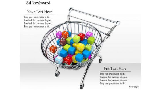 Stock Photo 3d Shopping Cart With Balls Inside PowerPoint Slide