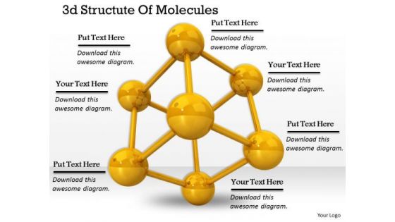 Stock Photo 3d Structute Of Molecules PowerPoint Template
