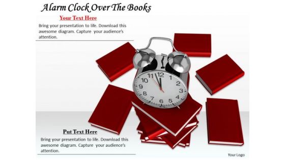 Stock Photo Alarm Clock Over The Books Ppt Template