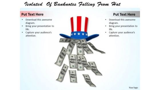 Stock Photo American Banknotes Falling From Hat PowerPoint Slide Stock Photo American Banknotes Falling From Hat PowerPoint Slide
