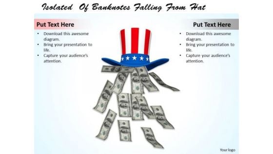 Stock Photo American Banknotes Falling From Hat PowerPoint Slide