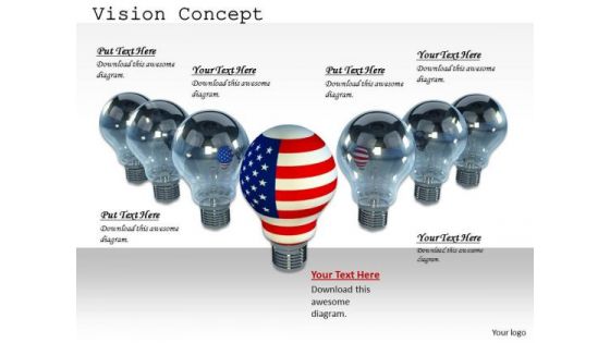 Stock Photo American Bulb As Leader Of Grey Bulbs PowerPoint Slide Stock Photo American Bulb As Leader Of Grey Bulbs PowerPoint Slide