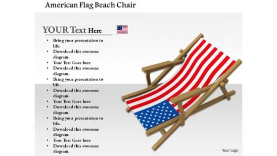 Stock Photo American Flag Beach Chair PowerPoint Slide