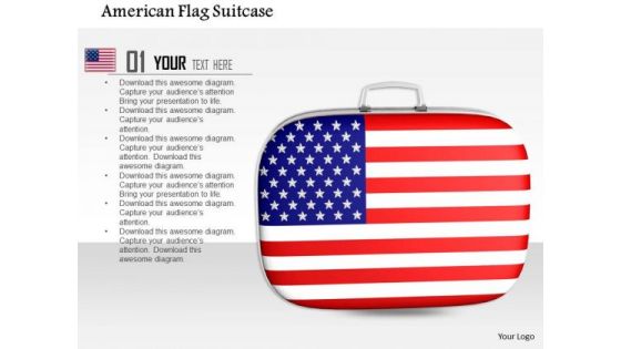 Stock Photo American Flag Suitcase PowerPoint Slide