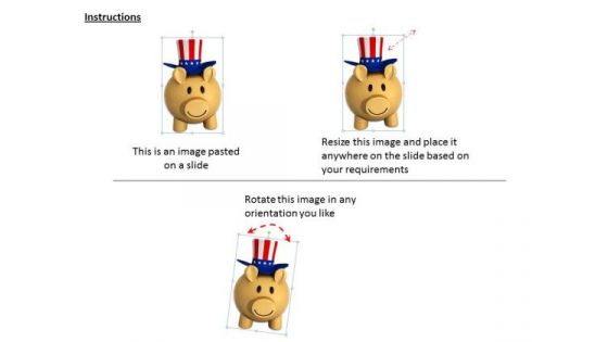 Stock Photo American Hat On Piggy Bank PowerPoint Slide
