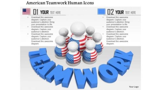 Stock Photo American Teamwork Human Icons PowerPoint Slide