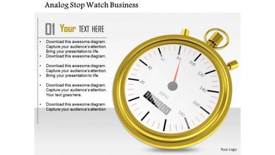 Stock Photo Analog Stop Watch Business PowerPoint Slide